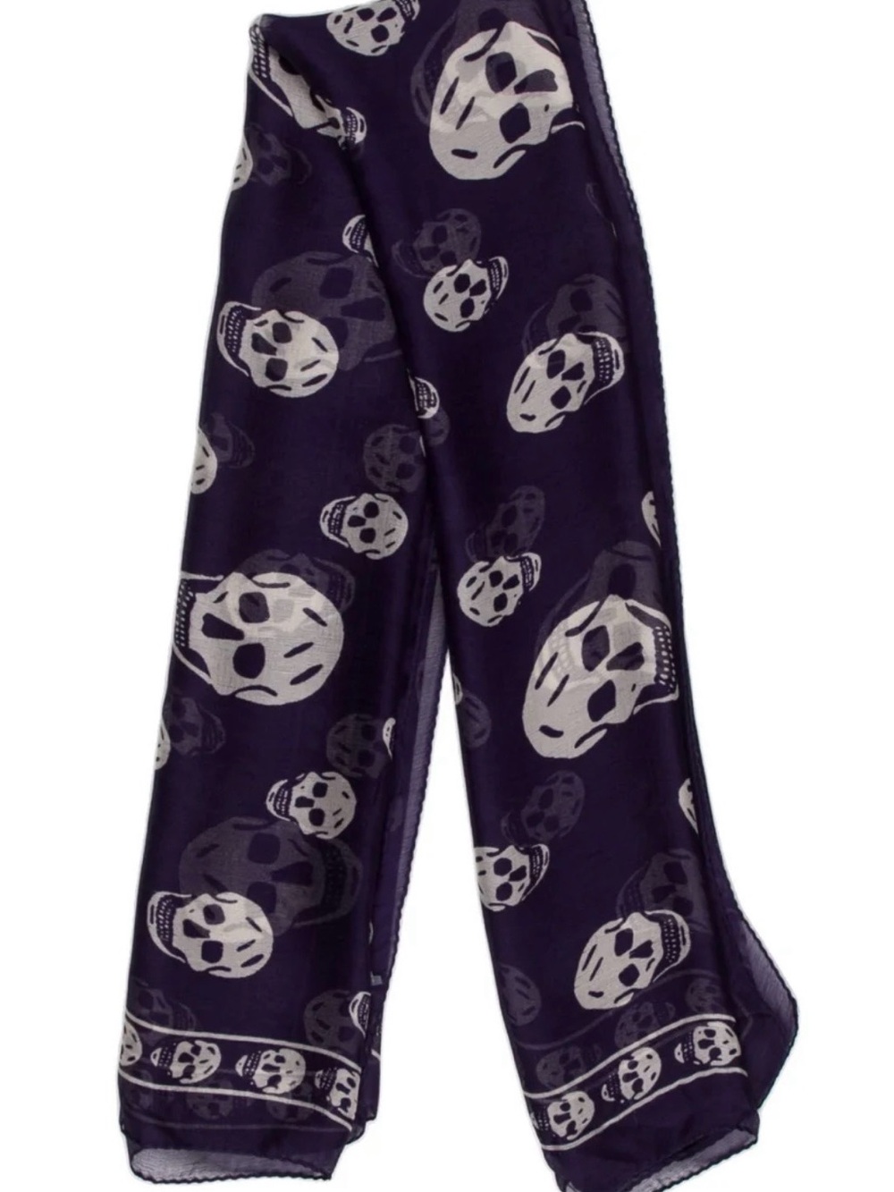 Alexander McQueen Purple Skull Print Scarf